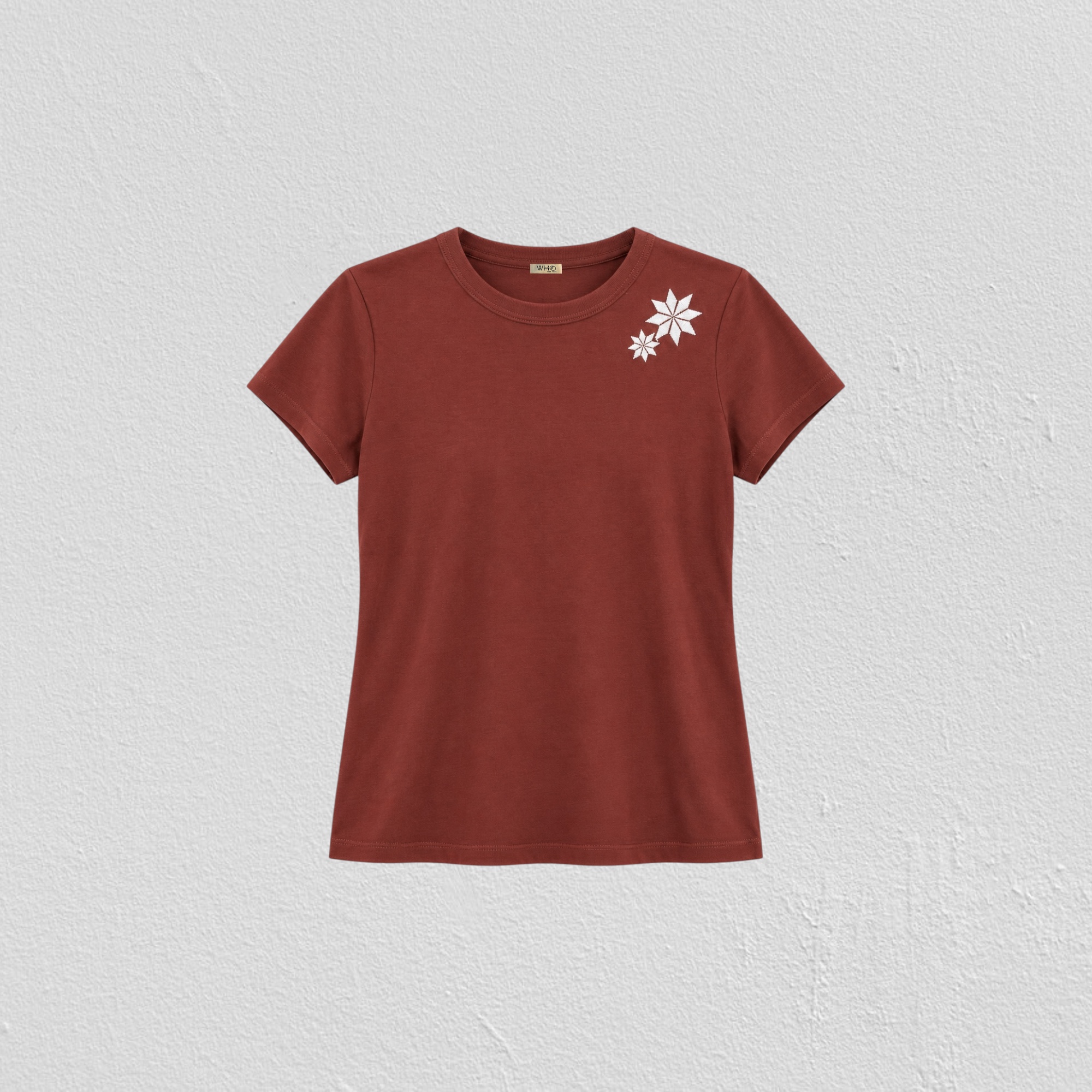 Burgundy T-shirt With Embroidered Margarita - Image 1